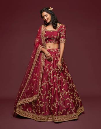 Looking This Partywear Heavy Designer Choli Lahenga Fabric Are Art Silk And Dupatta Soft Net In Fabricated Beautified With Attrective Thread,Jari,Dori,Sequance Embroidery Work. Buy Now.