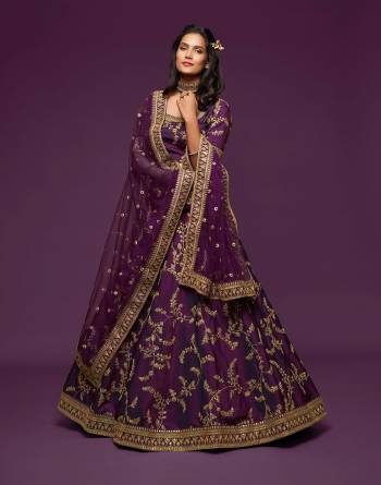 Looking This Partywear Heavy Designer Choli Lahenga Fabric Are Art Silk And Dupatta Soft Net In Fabricated Beautified With Attrective Thread,Jari,Dori,Sequance Embroidery Work. Buy Now.