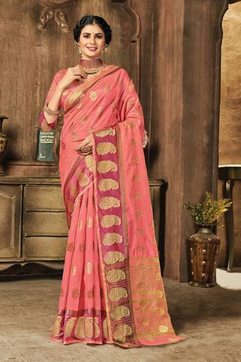 Garb This Designer Saree Are Fine Color Paired With Blouse.This Saree And Blouse Are Organza Based Fabric With Wevon Designer Work. Buy This Pretty Saree Now.