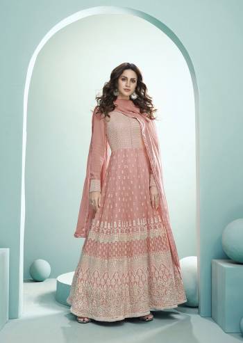 Stylist This Partywear Designer Long Length Suit In Lovely Color.Its Pretty Heavy Designer Multy,Sequance Embroidery Work Top Is Georgette Based Paired With Dull Santoon Bottom And Georgette Fabricated Dupatta Which Gives An Attractive To The Suit.