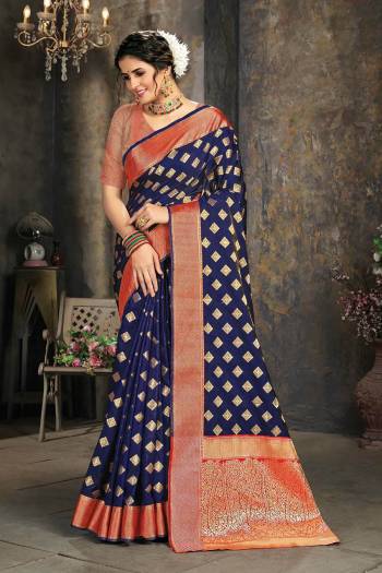 Traditional This Partywear Saree Are Fine Colour Paired With  Blouse.This Saree And Blouse Are Silk Based Fabric With Wevon Designer Work. Buy This Pretty Saree Now.