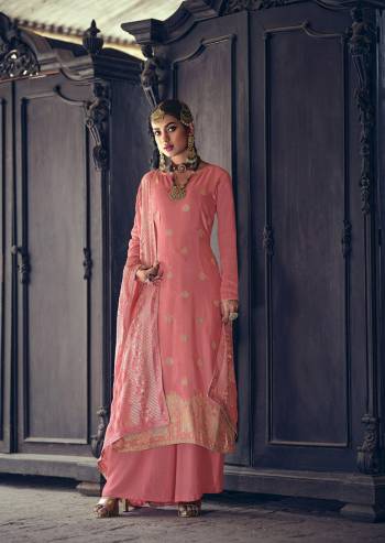 Looking This Designer Collection In Long Length Fine Color Suits.Its Pretty Wevon Designer Work Top Is Muslin Jacquard Based Paired With Santoon Bottom And Muslin Sequance Embroidery Work Fabricated Dupatta Which Gives An Attractive To The Suit.