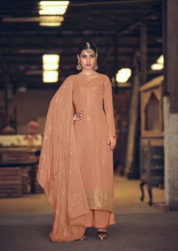 Looking This Designer Collection In Long Length Fine Color Suits.Its Pretty Wevon Designer Work Top Is Muslin Jacquard Based Paired With Santoon Bottom And Muslin Sequance Embroidery Work Fabricated Dupatta Which Gives An Attractive To The Suit.