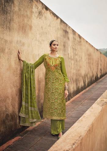 Attrective Look This Designer Long Length Suit In Lovely Color.Its Pretty Heavy Designer Wevon Minakari Work Top Is Silk Jacquard Based Paired With Santoon Bottom And Silk Fabricated Dupatta Which Gives An Attractive To The Suit.