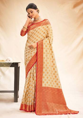 Garb This Designer Partywear Saree Are Fine Saree Paired With Blouse.This Saree And Blouse Are Silk Based Fabric With Wevon Designer Work. Buy This Pretty Saree Now.