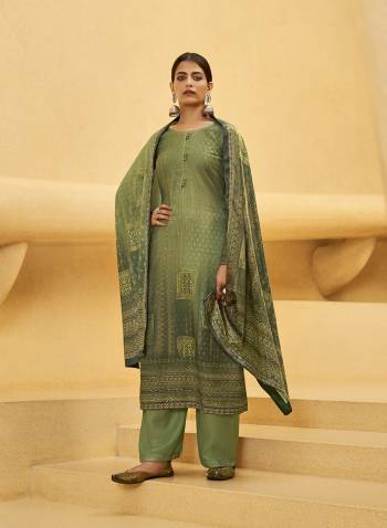 Attrective This Designer Long Length Winter Wear Suit In Lovely Color.Its Pretty Designer Digital Printed With Foil Work Top Is Pashmina Based Paired With Pashmina Bottom And Velvet Fabricated Dupatta Which Gives An Attractive To The Suit.