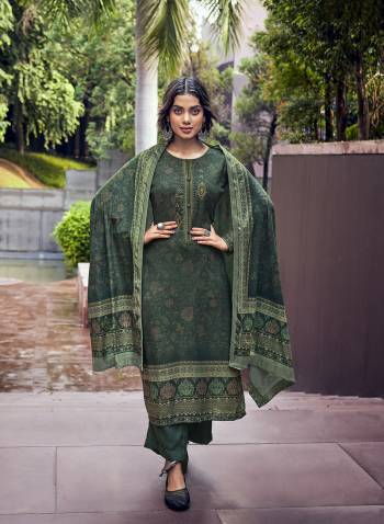 Attrective This Designer Long Length Winter Wear Suit In Lovely Dusty Color.Its Pretty Designer Digital Printed With Embroidery And Diamond Work Top Is Pashmina Based Paired With Pashmina Bottom And Velvet Fabricated Dupatta Which Gives An Attractive To The Suit.