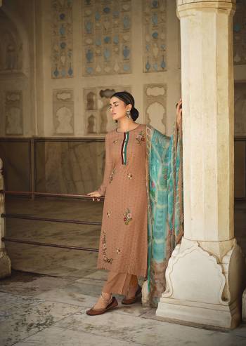 Looking This Designer Collection In Long Length Fine Color Plazzo Suits.Its Pretty Designer Schiffli Embroidery Work Top Is Muslin Based Paired With Santoon Bottom And Chiffon Digital Printed Fabricated Dupatta Which Gives An Attractive To The Suit.