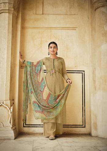 Looking This Designer Collection In Long Length Fine Color Plazzo Suits.Its Pretty Designer Schiffli Embroidery Work Top Is Muslin Based Paired With Santoon Bottom And Chiffon Digital Printed Fabricated Dupatta Which Gives An Attractive To The Suit.