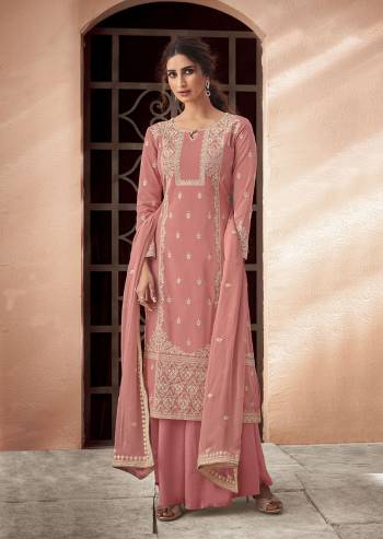 Fine Looking This Designer Long Length Suit In Lovely Color.Its Pretty Designer Lakhnavi Embroidery Work Top Is Muslin Based Paired With Santoon Bottom And Chiffon Fabricated Embroidery Dupatta Which Gives An Attractive To The Suit.