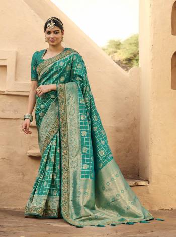 Garb This Partywear Stylist Designer Fine Colour Saree Paired With Blouse.This Wevon Designer With Embroidery Border Saree Are Silk And Blouse Are Raw Silk Fabric With Designer Embroidery Work. Buy This Pretty Saree Now.