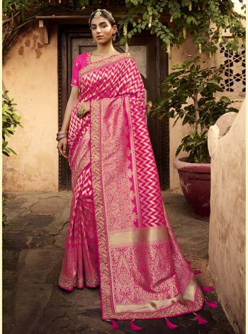 Garb This Partywear Stylist Designer Fine Colour Saree Paired With Blouse.This Wevon Designer With Embroidery Border Saree Are Silk And Blouse Are Raw Silk Fabric With Designer Embroidery Work. Buy This Pretty Saree Now.
