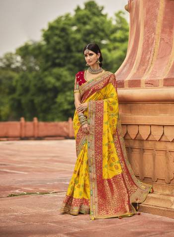 Attrective Looking This Partywear Saree Are Fine Color Paired With Contrasted Blouse.This Saree Are Dola Silk And Blouse Are Banglori Silk Fabric With Heavy Designer Weaving With Border And Blouse Embroidery With Khatli Work. Buy This Pretty Saree Now.