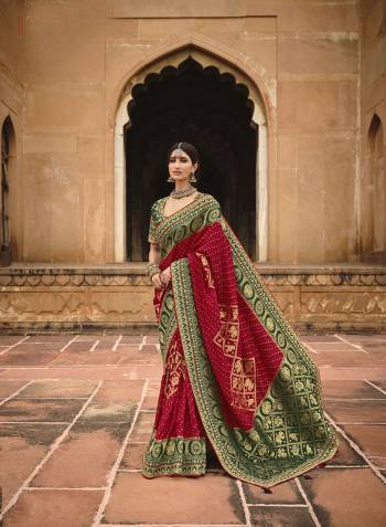Attrective Looking This Partywear Saree Are Fine Color Paired With Contrasted Blouse.This Saree Are Dola Silk And Blouse Are Banglori Silk Fabric With Heavy Designer Weaving With Border And Blouse Embroidery With Khatli Work. Buy This Pretty Saree Now.
