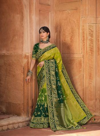 Attrective Looking This Partywear Saree Are Fine Color Paired With Contrasted Blouse.This Saree Are Dola Silk And Blouse Are Banglori Silk Fabric With Heavy Designer Weaving With Border And Blouse Embroidery With Khatli Work. Buy This Pretty Saree Now.