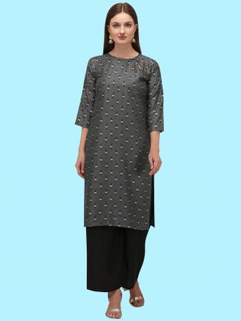 Grab This Readymade Long Kurti With Pant In Fine Color Fabricated On Slub Cotton Kurti With Rayon Fabric Pant Beautified With Abstract Printed. It Is Light In Weight And Easy To Carry All Day Long. 