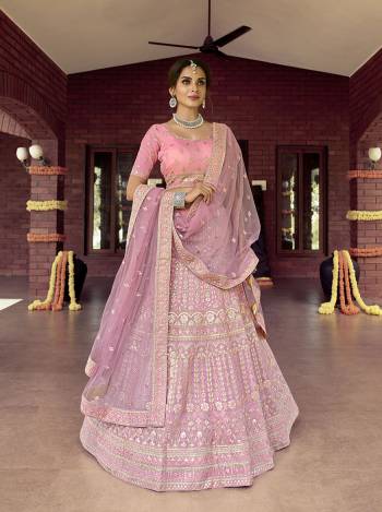 Garb This Bridal Heavy Designer Lehenga Choli In Fine Light Color Fabricated On Organza Beautified Fabric Lahenga Choli With Heavy Designer Thread,Jari,Dori Embroidery Work.Buy Now. 