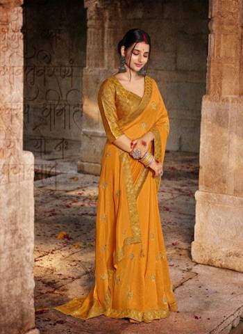 Adorn The Pretty Angelic Look Wearing This Heavy Designer Saree In Fine Color Paired With Blouse. This Saree Is Fabricated On Vichitra Silk With Embroidery Work Paired With Art Silk Fabricated Blouse Jacquard. Its Pretty Color Pallete Will Give An Attractive Look To Your Personality. 