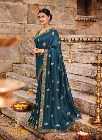 Adorn The Pretty Angelic Look Wearing This Heavy Designer Saree In Fine Color Paired With Blouse. This Saree Is Fabricated On Vichitra Silk With Embroidery Work Paired With Art Silk Fabricated Blouse Jacquard. Its Pretty Color Pallete Will Give An Attractive Look To Your Personality. 