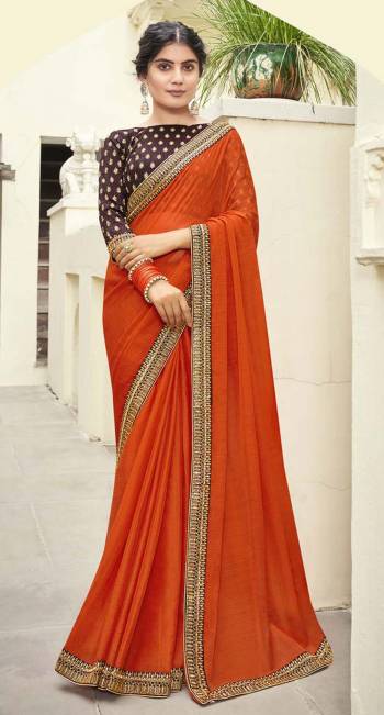 Looking The Pretty Angelic Look Wearing This Heavy Designer Saree With Contrasting Blouse. This Saree Is Fabricated On Shahi Chiffon Paired With Art Silk Fabricated Work Blouse. Its Pretty Color Pallete Will Give An Attractive Look To Your Personality. 