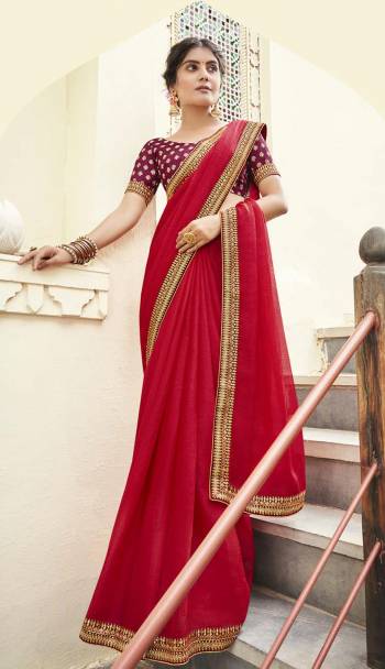 Looking The Pretty Angelic Look Wearing This Heavy Designer Saree With Contrasting Blouse. This Saree Is Fabricated On Shahi Chiffon Paired With Art Silk Fabricated Work Blouse. Its Pretty Color Pallete Will Give An Attractive Look To Your Personality. 