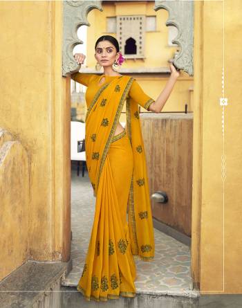 Celebrate This Wedding Season In This Very Pretty Colored Designer Embroidery Work Saree Paired With Blouse. This Saree Are Art Silk and Blouse Are Silk Based Beautified With Detailed Embroidery. 