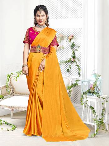 Attrective This Designer Saree Are Fine Saree Paired With Contrasted Blouse And Belt.This Saree Are Georgette And Blouse And Belt Are Art Silk Based Fabric With Designer Embroidery Work. Buy This Pretty Saree Now.