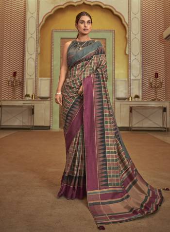 Looking This Stylist Partywear Saree Are Fine Saree Paired With Blouse.This Saree And Blouse Are Silk Fabric With Designer Jari Weaving Work And Digital Printed. Buy This Pretty Saree Now.