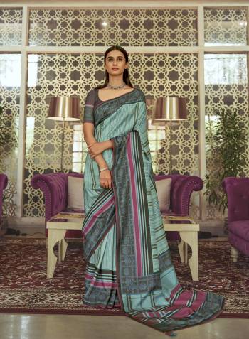 Looking This Stylist Partywear Saree Are Fine Saree Paired With Blouse.This Saree And Blouse Are Silk Fabric With Designer Jari Weaving Work And Digital Printed. Buy This Pretty Saree Now.