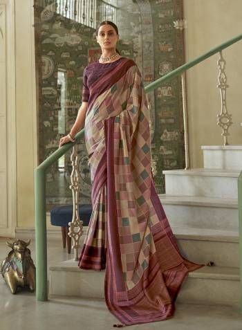 Looking This Stylist Partywear Saree Are Fine Saree Paired With Blouse.This Saree And Blouse Are Silk Fabric With Designer Jari Weaving Work And Digital Printed. Buy This Pretty Saree Now.