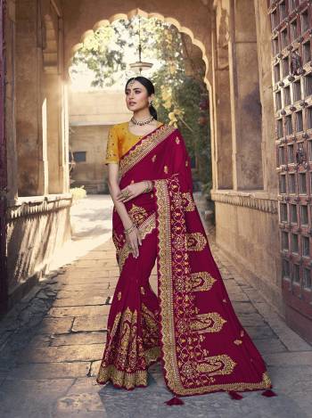 Garb This Pretty Angelic Patan Wearing This Heavy Designer Embroidery Work Saree In Fine Color Paired With Blouse. This Saree Satin Georgette And Blouse Is Fabricated on Art Silk Paired. Its Attractive Look To Your Personality. 