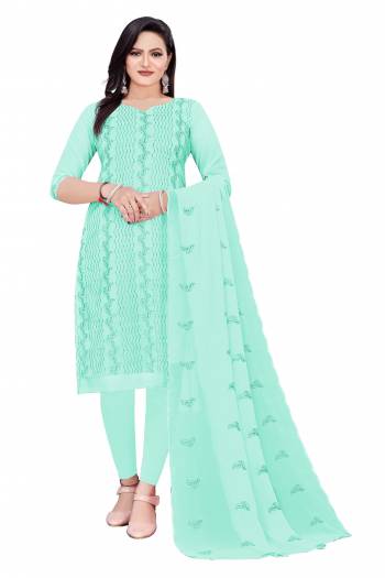 Looking This Suits In Lovely Light Color.?Its Pretty Top Is Georgette Based Paired Bottom Santoon And Georgette Fabricated Dupatta Are Sequance Embroidery Work. Which Gives An Attractive To The Dress.