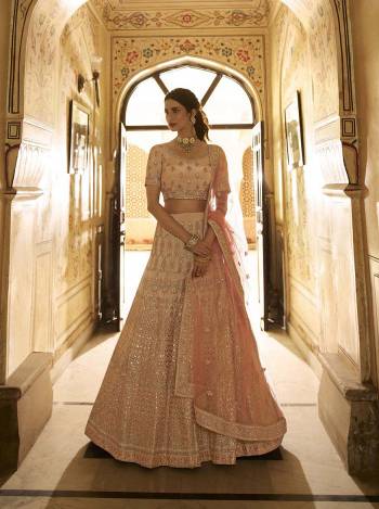 Looking This Bridal Heavy Designer Lehenga Choli In Fine Light Color Fabricated On Crepe Beautified Fabric With Heavy Designer Sequance,Thread,Jari,Dori Embroidery Work.Buy Now. 