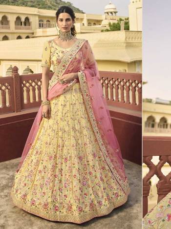 Looking This Bridal Heavy Designer Lehenga Choli In Fine Light Color Fabricated On Organza Beautified Fabric With Heavy Designer Sequance,Thread,Jari,Dori Embroidery Work.Buy Now. 