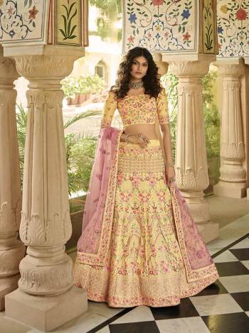 Looking This Bridal Heavy Designer Lehenga Choli In Fine Light Color Fabricated On Art Silk Beautified Fabric With Heavy Designer Sequance,Thread,Jari,Dori Embroidery Work.Buy Now. 