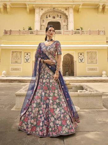 Looking This Bridal Heavy Designer Lehenga Choli In Fine Light Color Fabricated On Soft Net Beautified Fabric With Heavy Designer Sequance,Thread,Jari,Dori Embroidery Work.Buy Now. 