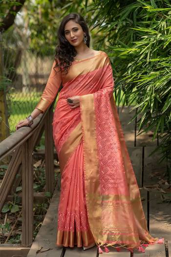 Looking This Designer Wedding Partywear Saree Are Fine Saree Paired With Blouse.This Saree And Blouse Are Aasam Silk Based Fabric With Heavy Wevon Jari Designer With Embroidery Cut Work. Buy This Pretty Saree Now.