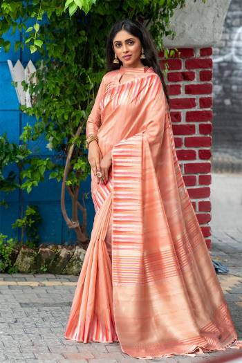 Classic Designer Partywear Saree Are Fine Saree Paired With Blouse.This Saree And Blouse Are Tussar Silk Based Fabric With Heavy Wevon ,ikkat Border,Pallu Tassels Designer. Buy This Pretty Saree Now.