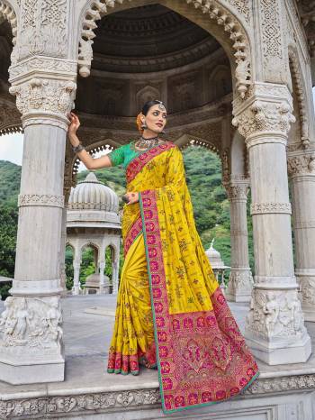 Attrective Looking This Partywear Saree Are Fine Color Paired With Contrasted Blouse.This Saree Are Satin Silk And Blouse Are Mazic Silk Fabric With Heavy Designer Kachhi Mirror Embroidery With Diamond Work. Buy This Pretty Saree Now.