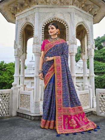 Attrective Looking This Partywear Saree Are Fine Color Paired With Contrasted Blouse.This Saree Are Banaras Silk And Blouse Are Silk Fabric With Heavy Designer Kachhi Mirror Embroidery With Diamond Work. Buy This Pretty Saree Now.