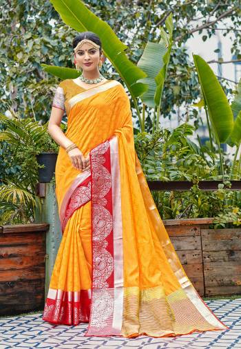 Attrective This Designer Saree Are Fine Color Paired With Blouse.This Saree And Blouse Are Banarasi Silk Based Fabric With Heavy Weaving Designer. Buy This Pretty Saree Now.