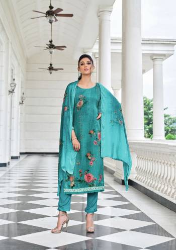 This Designer Suits In Lovely Dusty Color.?Its Pretty Designer Digital Printed With Embroidery Work Top Is Viscose Muslin Based Paired Bottom Santoon With Viscose Muslin Fabricated Dupatta Which Gives An Attractive To The Dress.Buy Now.