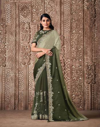 Garb This Wedding Partywear Stylist Designer Fine Colour Saree Paired With Blouse.This Saree And Blouse Are Heavy Fancy Silk Fabric With Heavy Designer Embroidery Work. Buy This Pretty Saree Now.