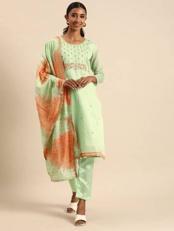 Stylist This Designer Suits In Lovely Color.Its Pretty Designer Hand Embroidery Work Top Is Modal Chanderi Based Paired Bottom Santoon With Fancy Weaving Fabricated Dupatta Which Gives An Attractive To The Dress.