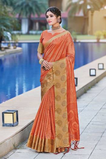 Looking This Designer Traditional Partywear Saree Are Fine Saree Paired With Blouse.This Saree And Blouse Are Organza Based Fabric With Wevon Designer. Buy This Pretty Saree Now.