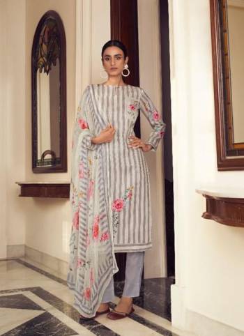 Attrective This Designer Long Length Suit In Lovely Color.Its Pretty Designer Digital Printed With Hand Work Top Is Cambric Cotton Based Paired With Cotton Bottom And Chiffon Fabricated Dupatta Which Gives An Attractive To The Suit.