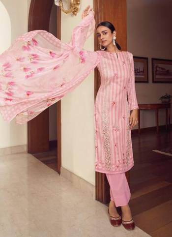 Attrective This Designer Long Length Suit In Lovely Color.Its Pretty Designer Digital Printed With Hand Work Top Is Cambric Cotton Based Paired With Cotton Bottom And Chiffon Fabricated Dupatta Which Gives An Attractive To The Suit.