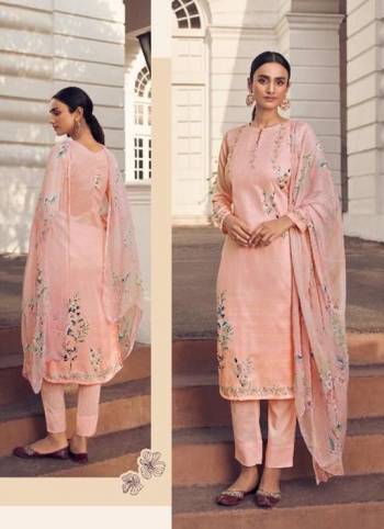 Attrective This Designer Long Length Suit In Lovely Color.Its Pretty Designer Digital Printed With Hand Work Top Is Cambric Cotton Based Paired With Cotton Bottom And Chiffon Fabricated Dupatta Which Gives An Attractive To The Suit.