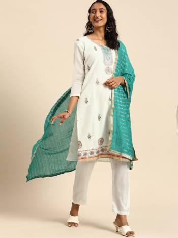 Stylist This Designer Suits In Lovely Color.Its Pretty Designer Hand Embroidery Work Top Is Modal Chanderi Based Paired Bottom Santoon With Fancy Weaving Fabricated Dupatta Which Gives An Attractive To The Dress.