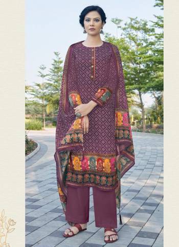 Garb This Designer Long Length Suit In Lovely Color.Its Pretty Designer Digital Bandhej Printed With Khatli Work Top Is Jam Satin Based Paired With Cotton Bottom And Chinon Fabricated Dupatta Which Gives An Attractive To The Suit.